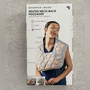 Sharper Image Brand New Gray Heated and Weighted Neck and Back Massager